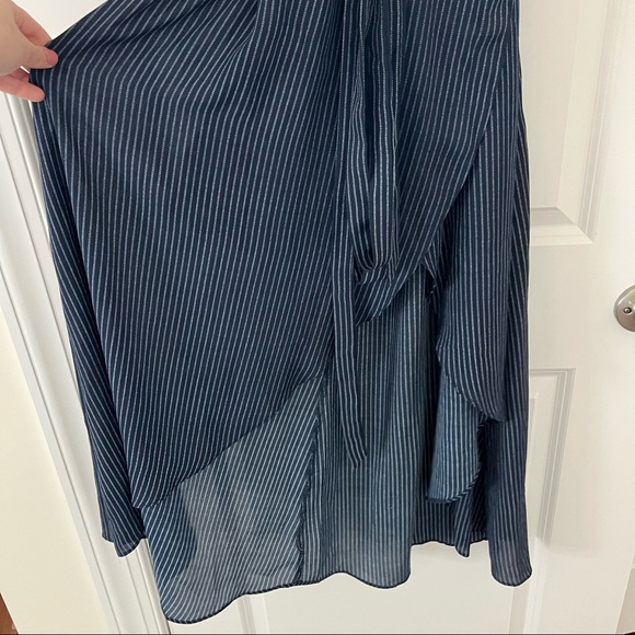 MOVING SALE! Lulus pin striped wrap dress hi low - Picture 7 of 8